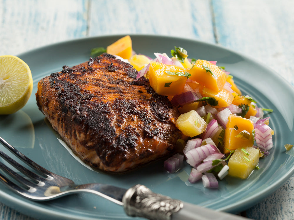 Chili Salmon With Mango Salsa