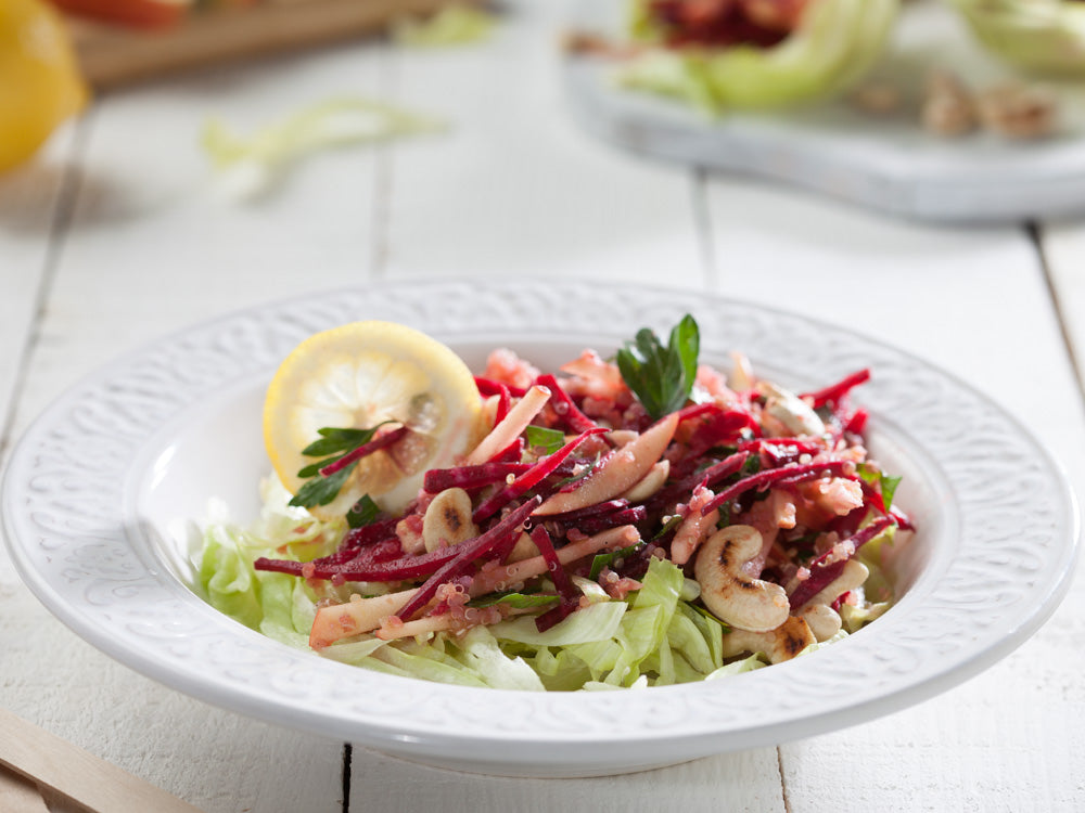 Quinoa & Cashew Nuts Salad With Apple Dressing Recipe